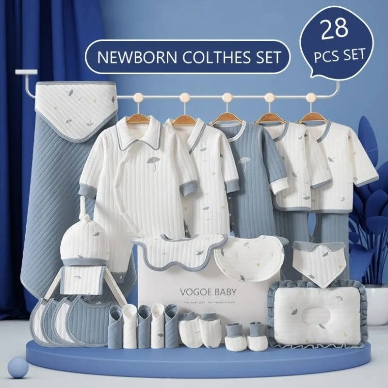 Baby Clothing Organic - 28-teiliges Neugeborenen Bio-Baumwolle Babykleidung Geschenkset 59-66cm