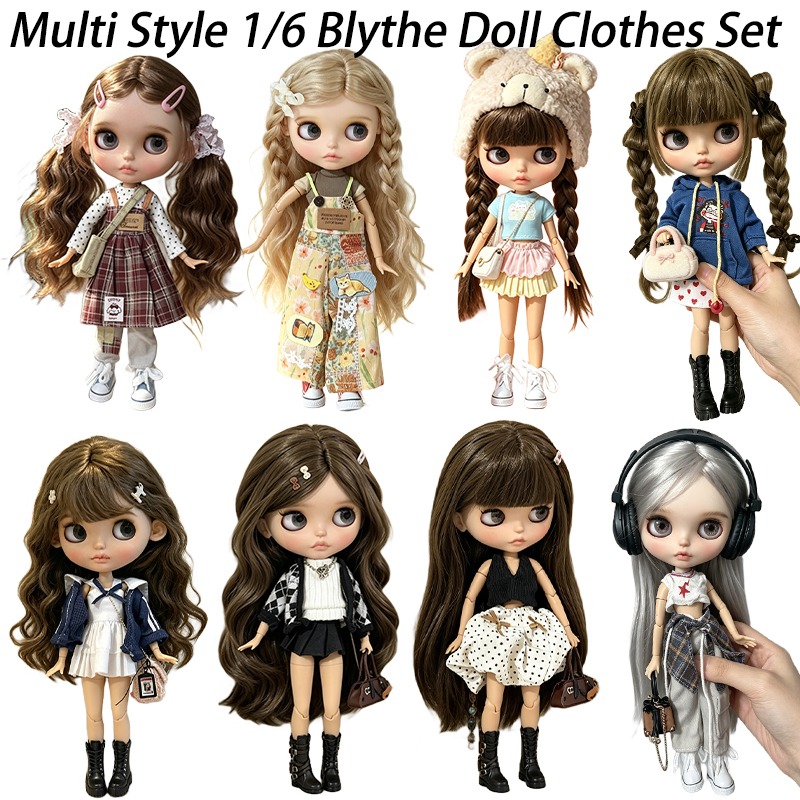 Baby Clothing Usa - Blythe-Puppen-Outfit, Kleidung, Preppy-Rock mit Karomuster, süßer