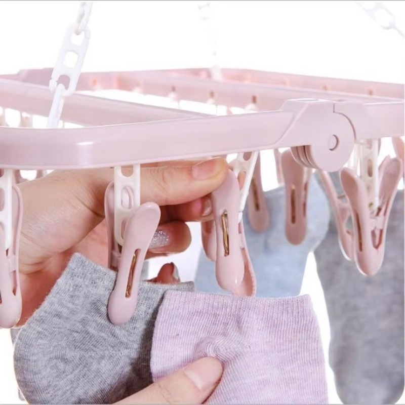 1 Stück 32-Clip-Klapp-Kleiderb – Baby Clothing Hanging Rack Bewertung und Preis