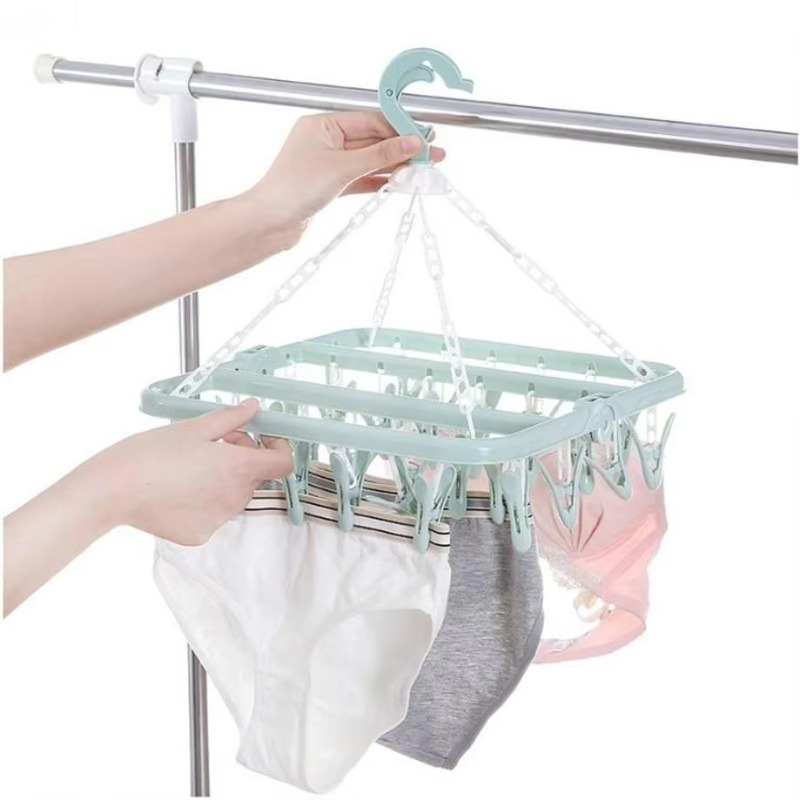1 Stück 32-Clip-Klapp-Kleiderb – Baby Clothing Hanging Rack Bewertung und Preis