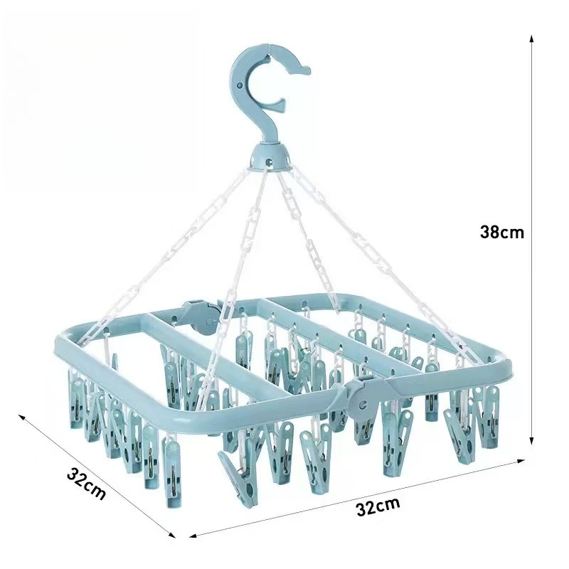 1 Stück 32-Clip-Klapp-Kleiderb – Baby Clothing Hanging Rack Bewertung und Preis